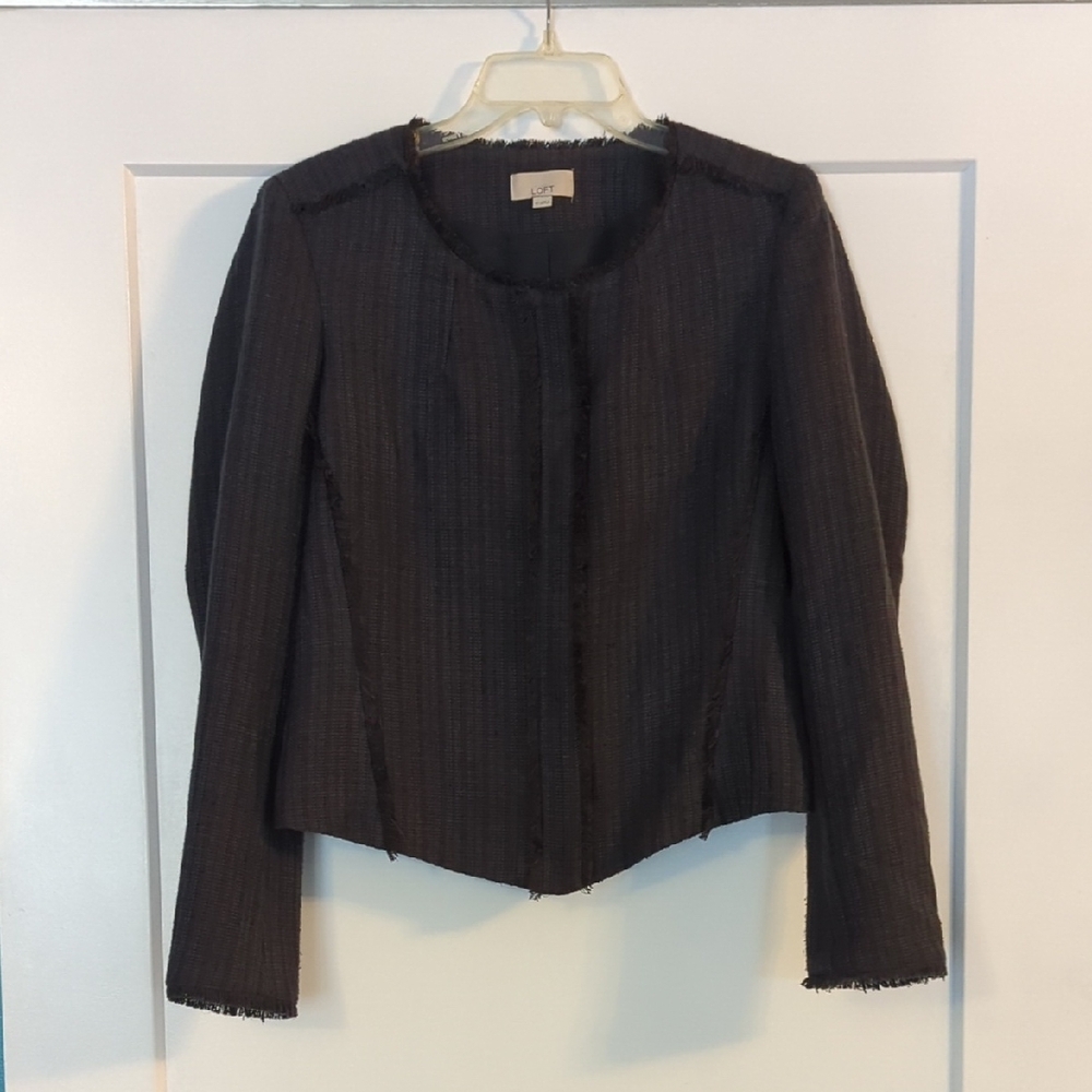 Loft Gray Tweed Jacket / Bomber / Blazer